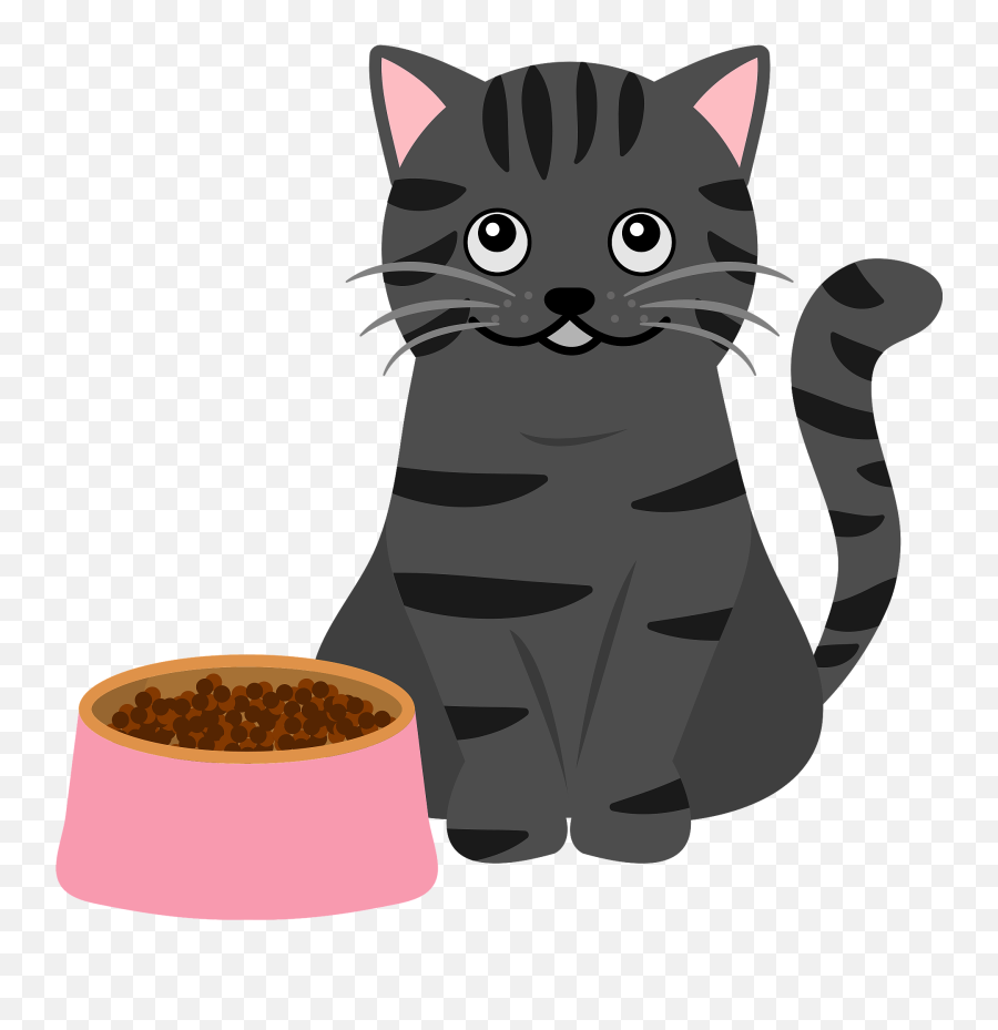 Cat And Cat Food Dish Clipart Free Download Transparent - Cat Food Clipart Emoji,Clipart - Cat