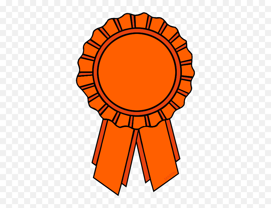Red Award Ribbon Clipart Transparent - Ribbon Clipart Orange Emoji,Ribbon Clipart