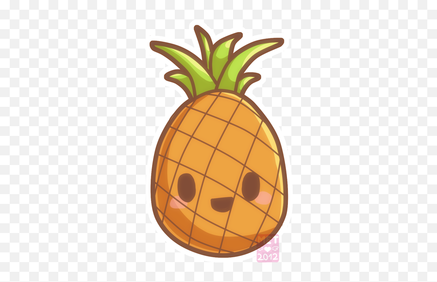 Doodle Kawaii Pineapple By Metterschlingel - Pineapple Draw A Pineapple With A Face Emoji,Kawaii Face Png