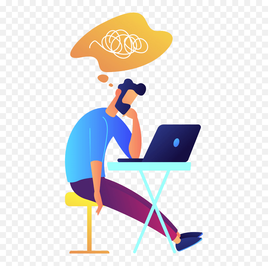 Thinking Clipart - Clipartworld Misconception About Working Remotely Emoji,Thinking Of You Clipart