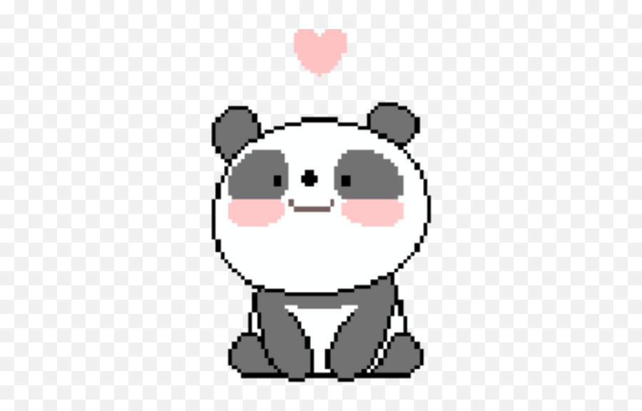 Download Panda Pixel Pixelart Kawaii - Panda Pixel Png Emoji,Kawaii Heart Png
