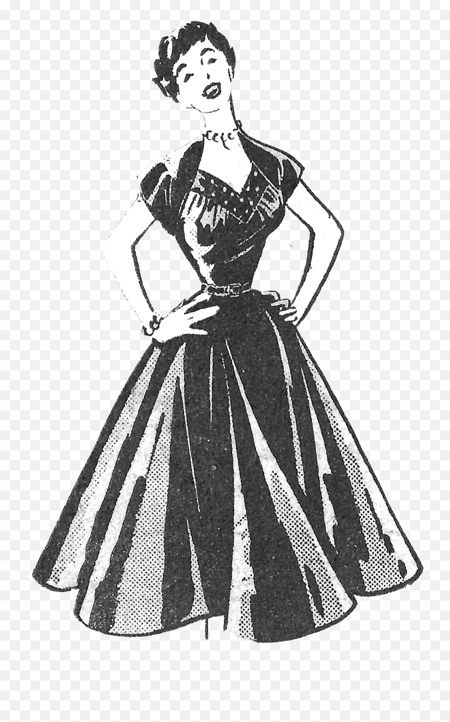 Black Dress - Clipart Dress Vintage Png Png Download Vintage Clipart Style Dress Emoji,Dress Clipart