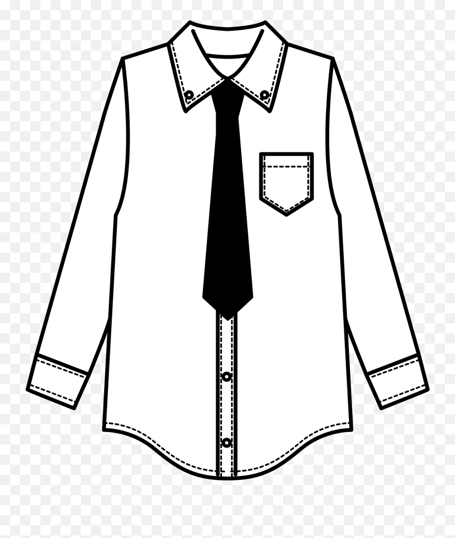 Dress Shirt Tie - Black And White Clipart Free Download Shirt And Tie Clipart Emoji,Tie Clipart