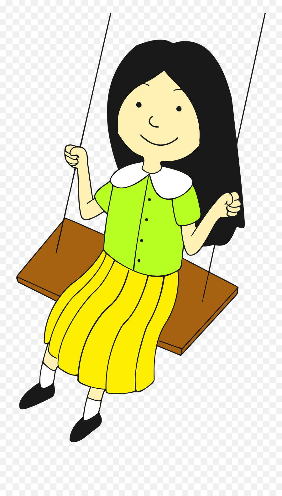Girl - Child In Swing Drawing Emoji,Swing Clipart