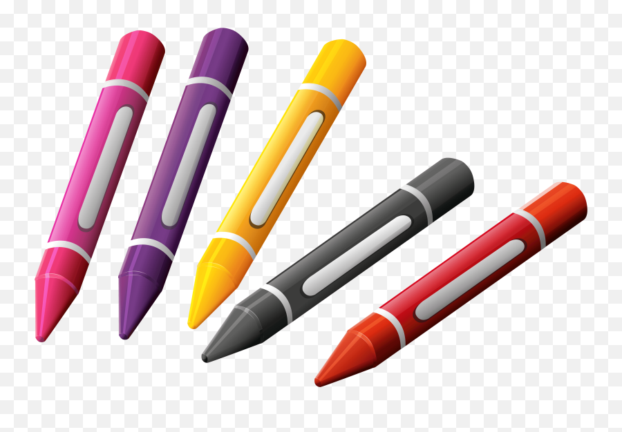 Oil Pastels Transparent Png Vector Clipart - Oil Pastel Five Crayons Png Emoji,Oil Clipart