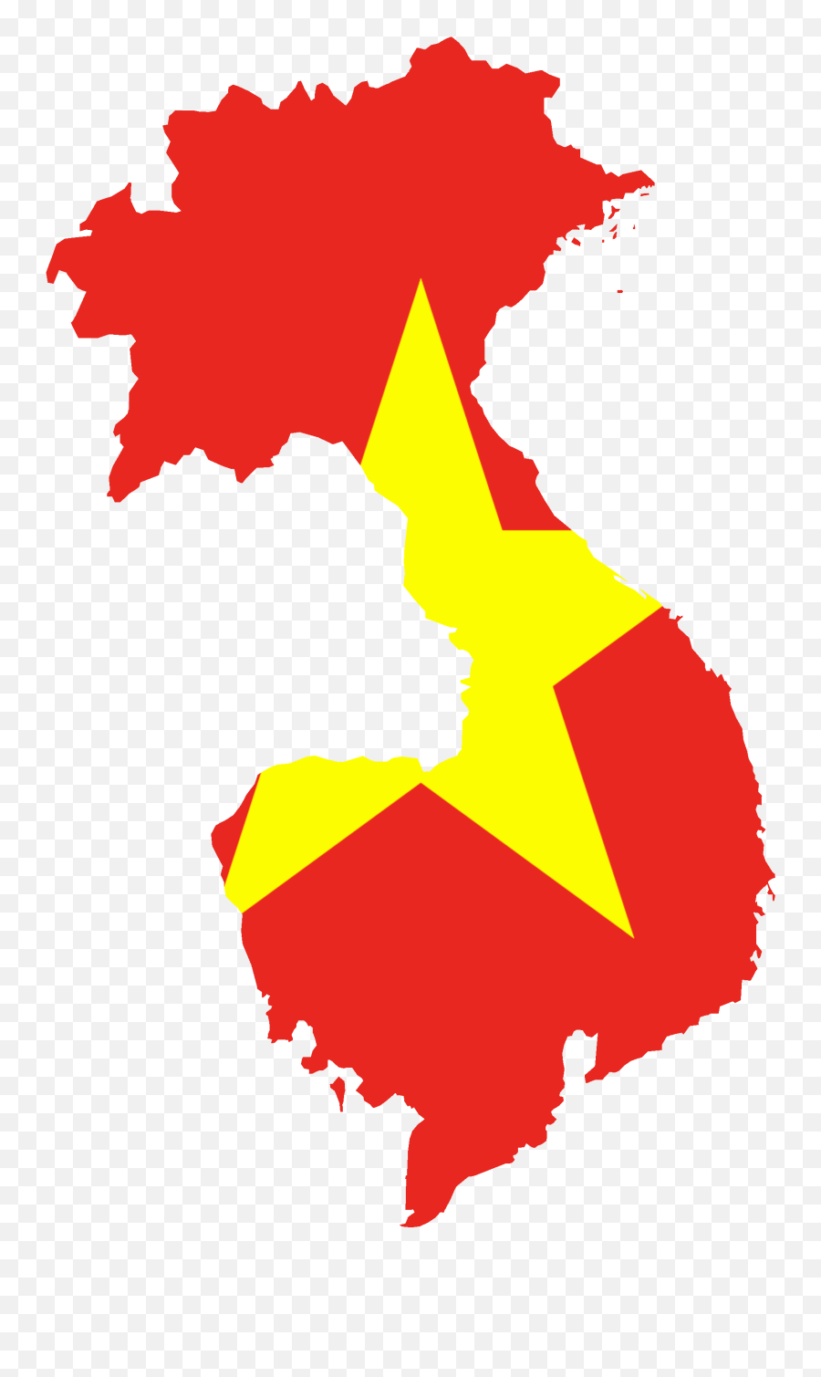 Flag Map Of Greater Vietnam - Vietnam Png Emoji,Vietnam Flag Png