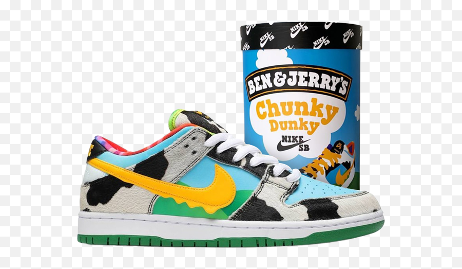 Sb Dunk Low Ben Jerrys Chunky Dunky - Nike Ben And Jerry Emoji,Ben And Jerrys Logo