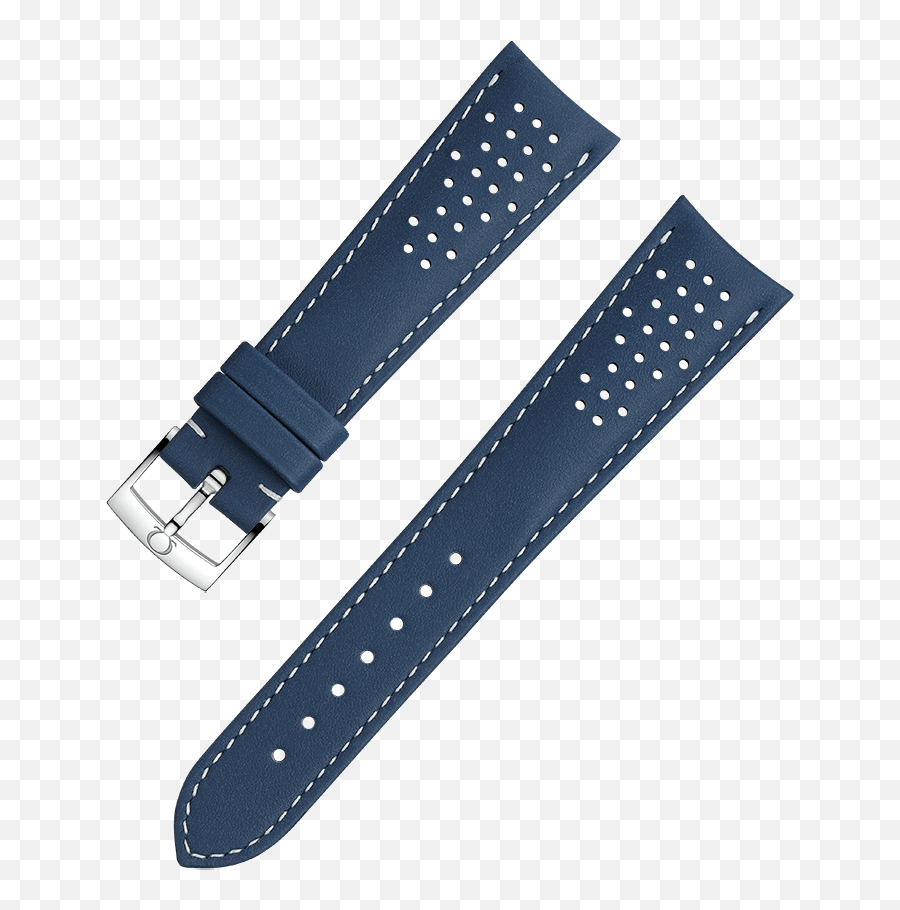 Watch Straps Blue Leather Strap With Pin Buckle Omega Emoji,Buckle Png
