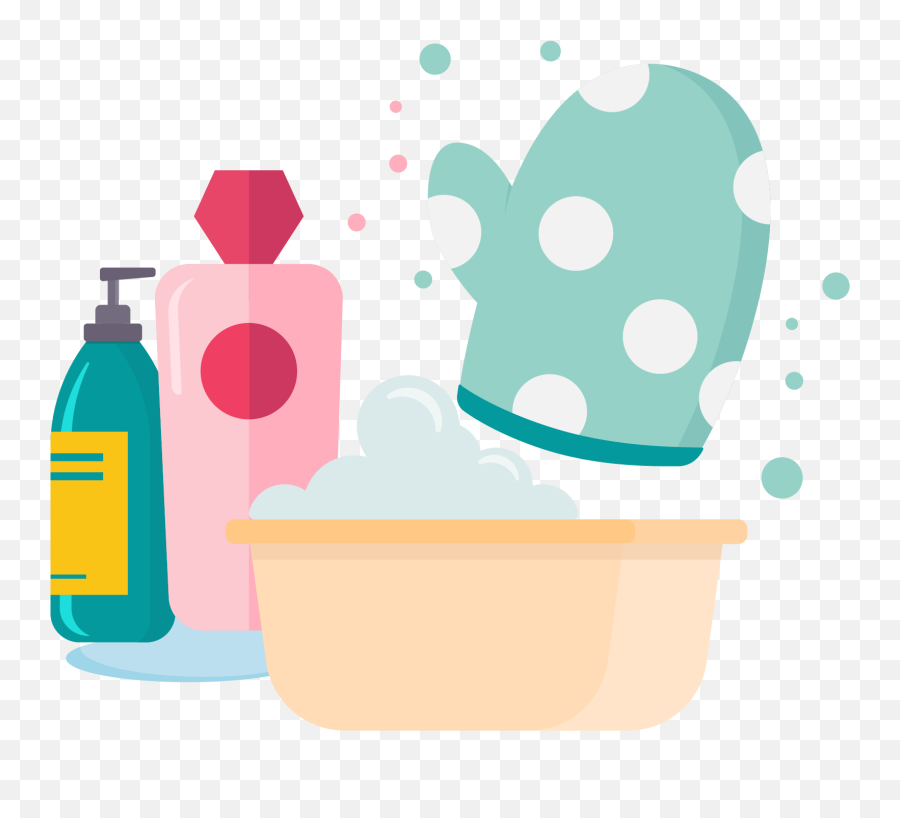 Living Supplies Bath Gloves Cartoon Png - Bath Supplies Clipart Emoji,Bath Clipart