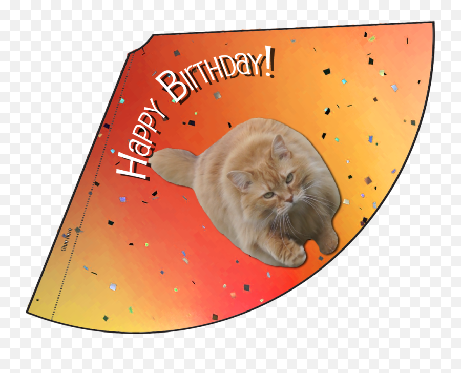 Download Hd Orange Happy Birthday Hat - Hat Transparent Png Emoji,Happy Birthday Hat Png