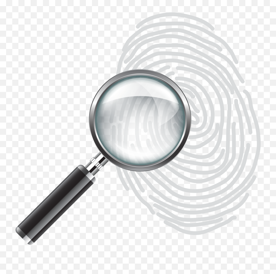 Magnifying Glass With Fingerprint Clip - Clip Art Magnifying Glass Transparent Background Emoji,Magnifying Glass Clipart