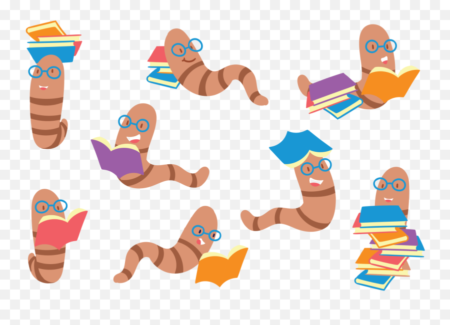 Bookworm Clipart - Vector Graphics Emoji,Bookworm Clipart