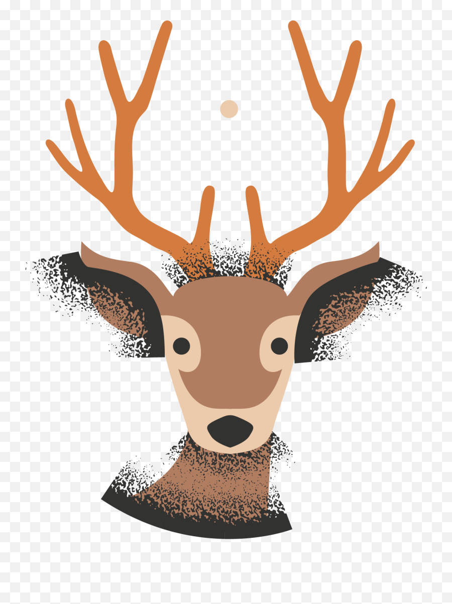 Reindeer Vector Png Transparent Png - Painted Reindeer Emoji,Antler Clipart