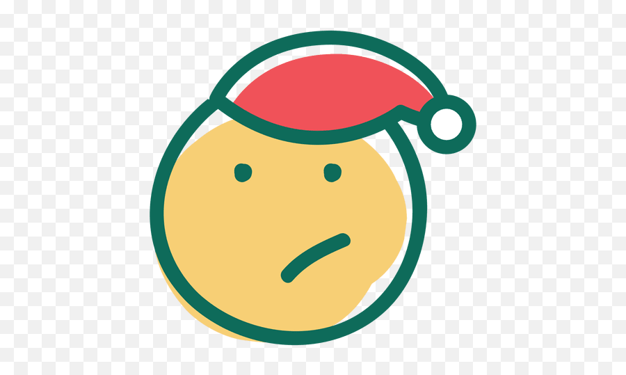 Small Frown Santa Claus Hat Face - Happy Emoji,Frown Png