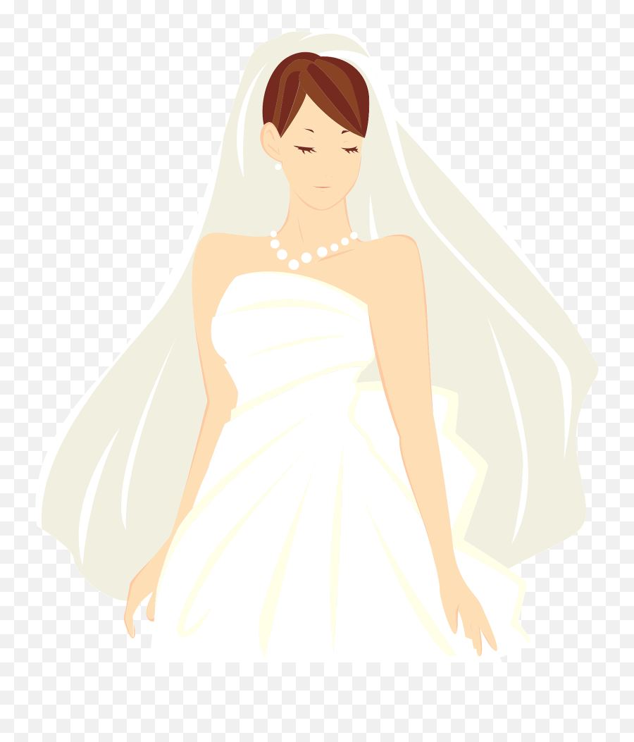 Bride In Her Wedding Dress Clipart Free Download - Bridal Veil Emoji,Dress Clipart