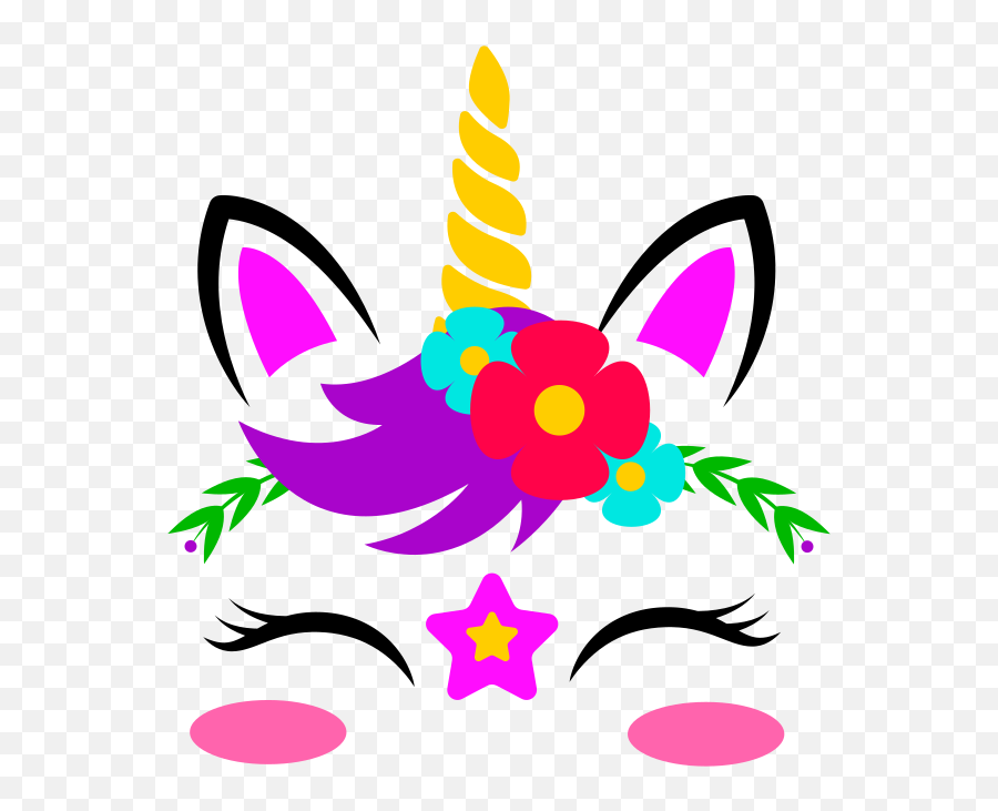 Unicorn Face With Flowers Free Svg File - Svgheartcom Unicorn For Girls For T Shirts Emoji,Flower Crown Transparent