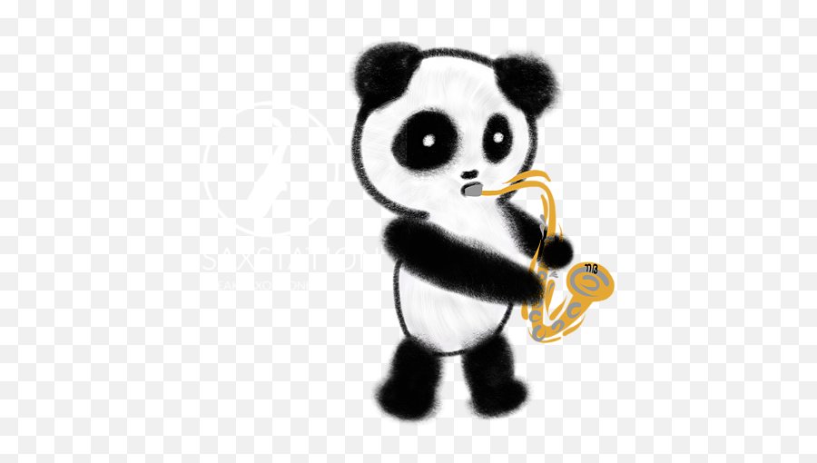 Panda Playing Saxophone Kids T - Shirt Soft Emoji,Saxophone Clipart