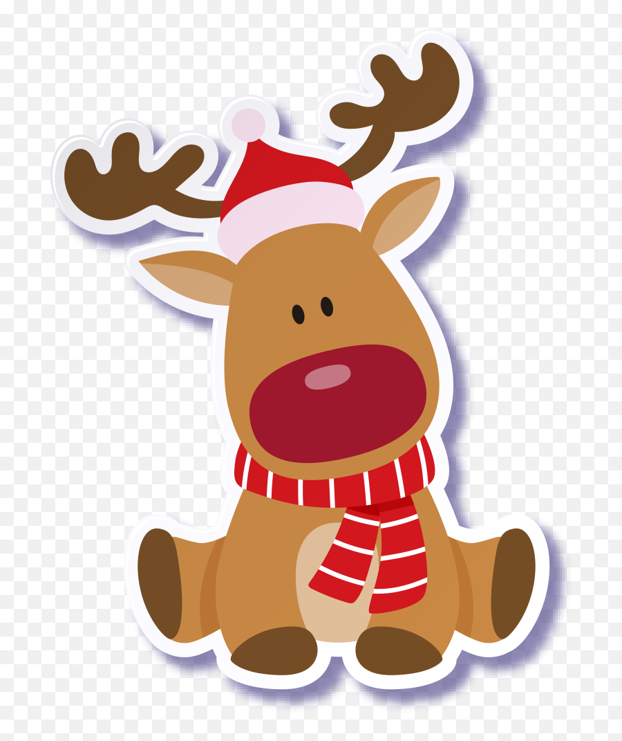 Christmas Stickers Xmas Sticker - Christmas Reindeer Png Emoji,Cute Christmas Clipart