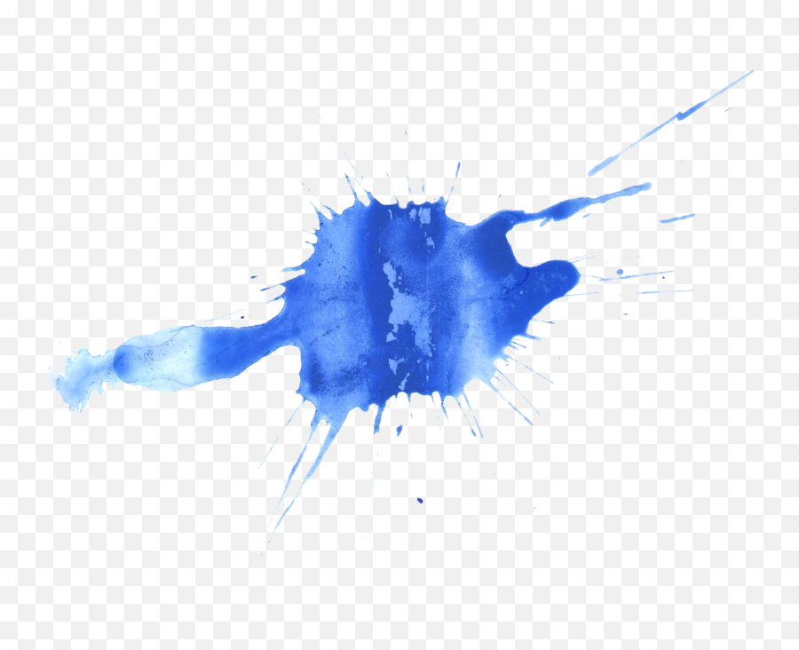 Blue Paint Splatter Png - Transparent Free Watercolor Splash Emoji,Paint Splatter Png