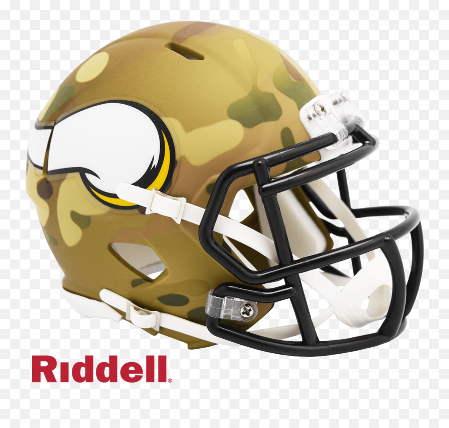 Minnesota Vikings - Camo Alternate Speed Riddell Mini Cleveland Browns Helmet Emoji,Minnesota Vikings Logo