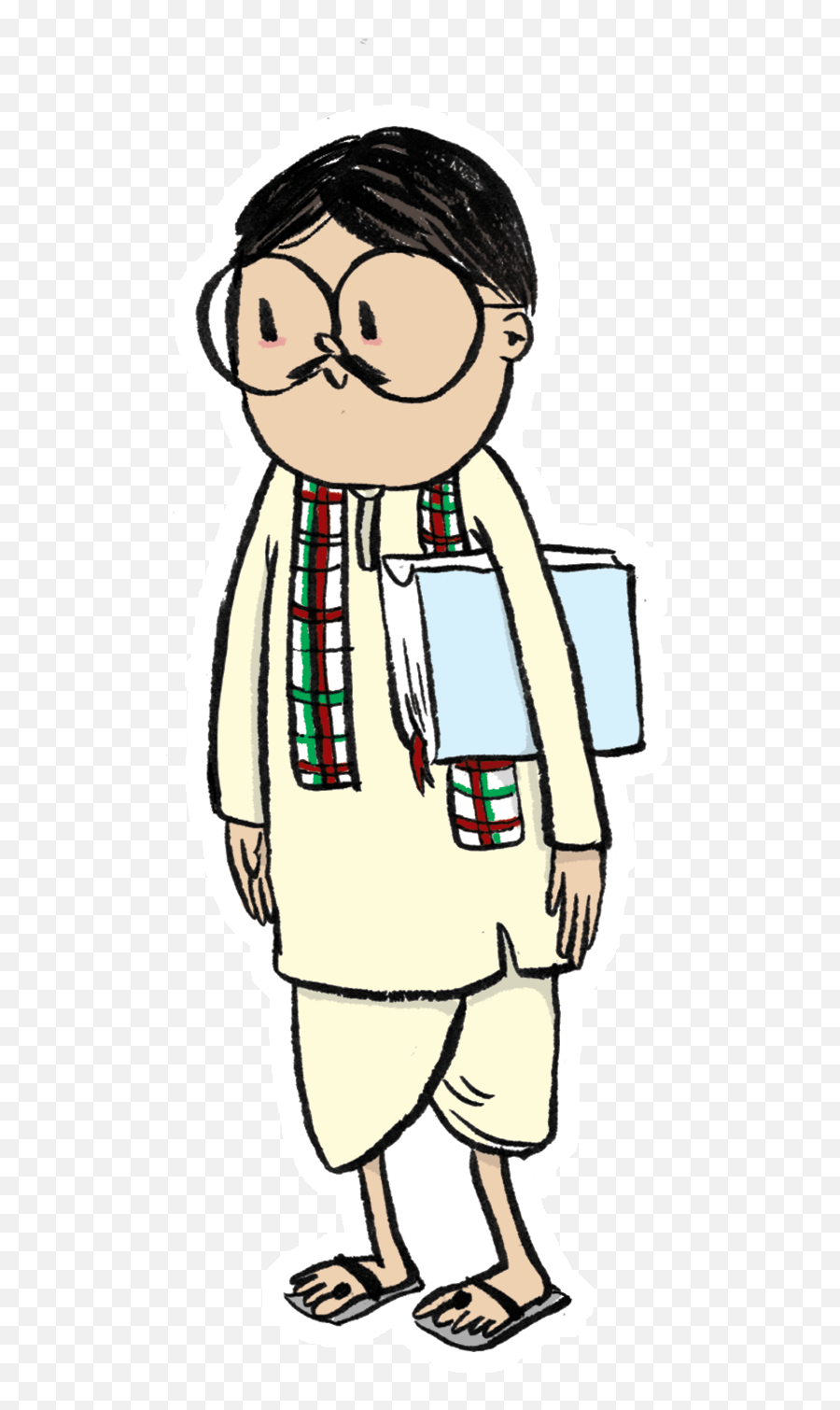 Indian Clipart Dad - Cartoon Bengali Man Emoji,Indian Clipart