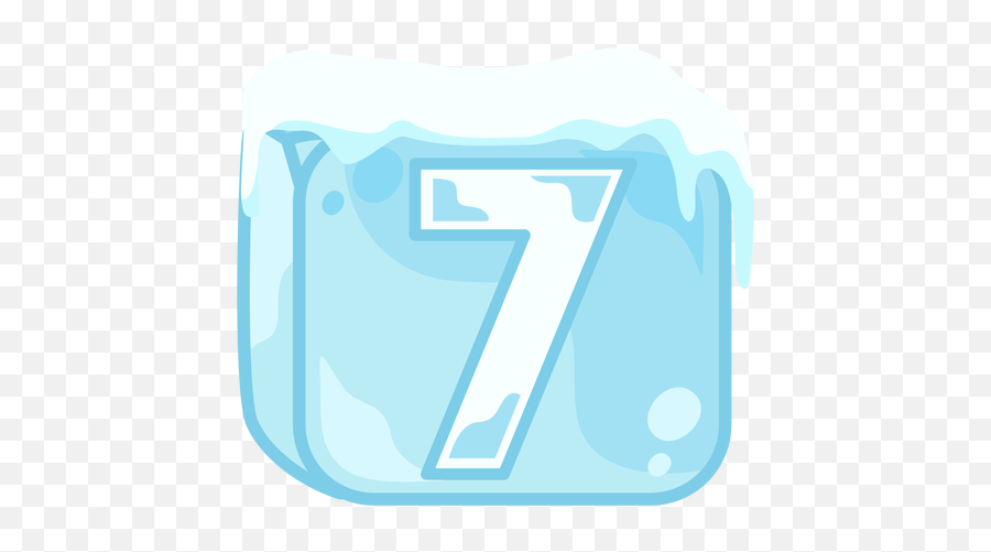 Ice Cube Number 7 - Transparent Png U0026 Svg Vector File Ice Number 7 Png Emoji,Ice Cube Clipart