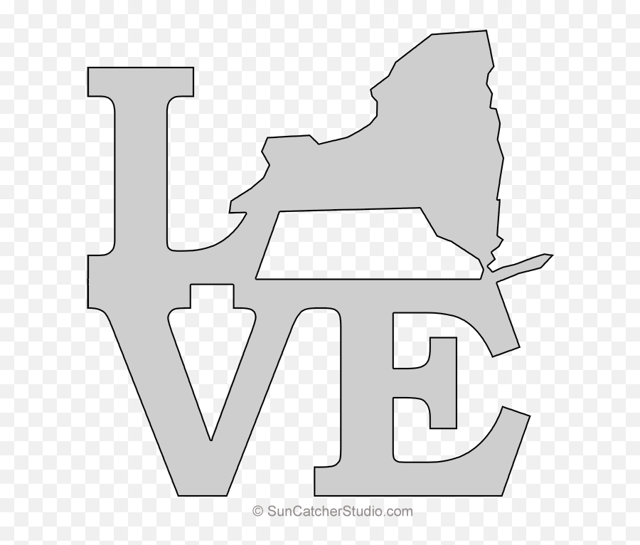New York Love Map Outline Scroll Saw Pattern Shape Emoji,Scroll Transparent Background