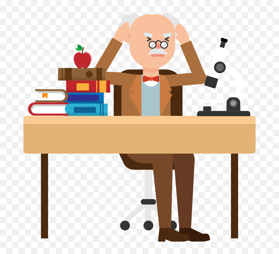Desk Clipart Tidy Desk - Cartoon Professor Reading A Book Hard Emoji,Desk Clipart