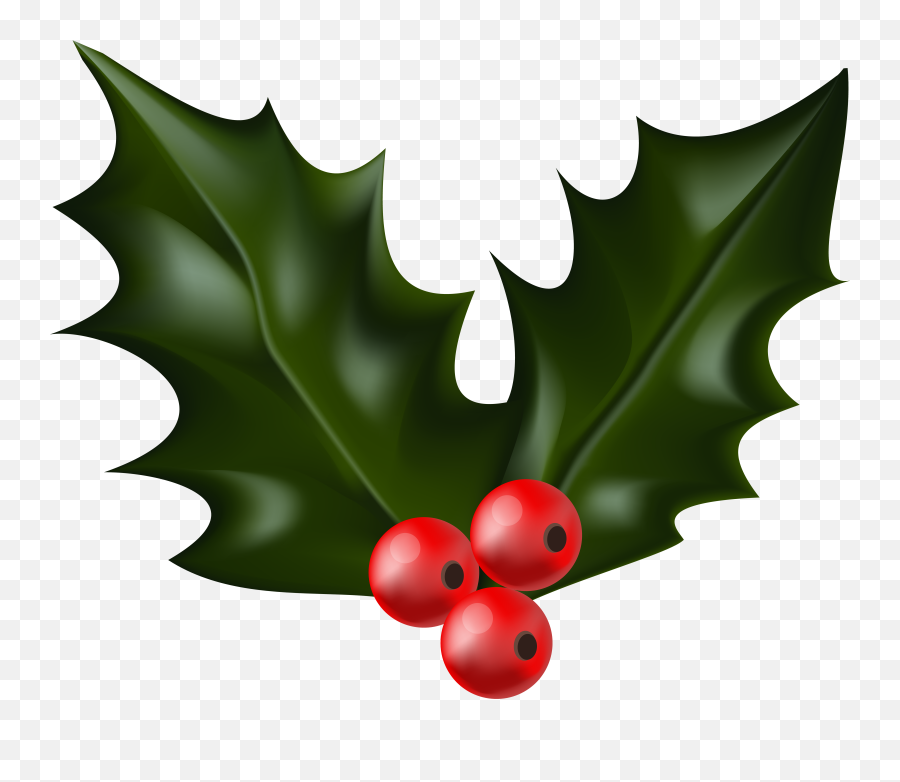 Holly Clip Art Png Transparent Png - Transparent Christmas Holly Png Emoji,Holly Clipart