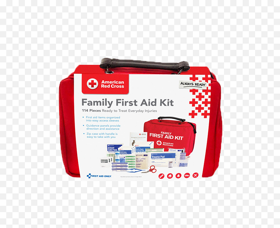 Deluxe Family First Aid Kit - American Red Cross Family First Aid Kit 120 Count Emoji,Red Cross Transparent