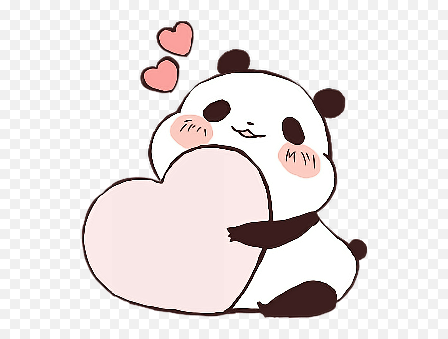 Kawaii Heart - Panda Kawaii Con Un Corazon Emoji,Kawaii Heart Png