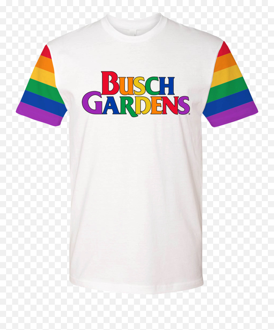 Busch Gardens Rainbow White Adult Tee - Busch Gardens Emoji,Busch Gardens Logo