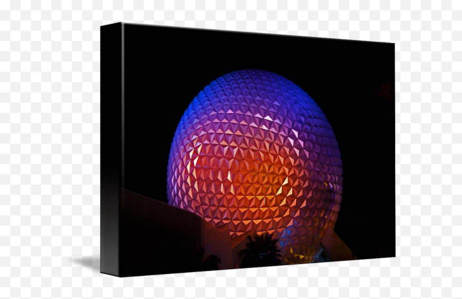 Epcot Ball Spaceship Earth At Night By Kirby Fortin Emoji,Epcot Png