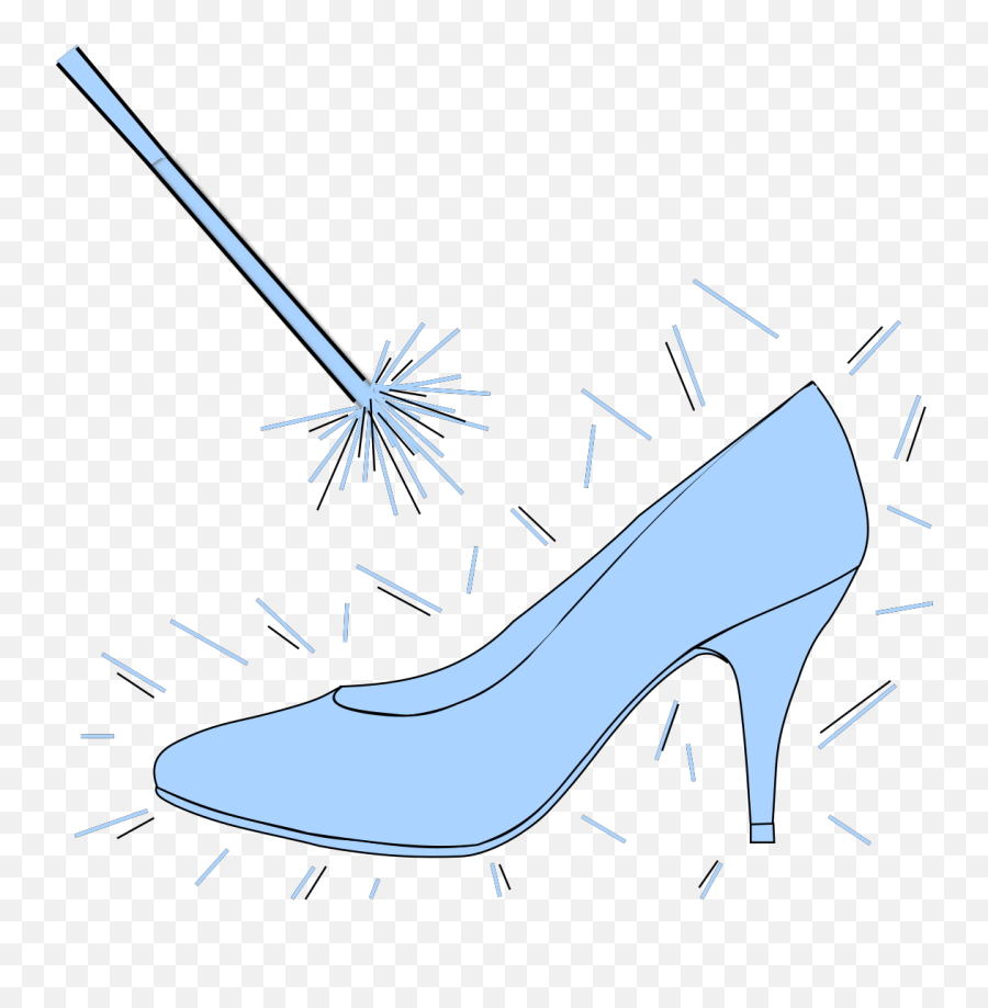 Blue Slipper With Wand Svg Vector Blue Slipper With Wand - Magic Wand Cinderella Png Emoji,Wand Clipart