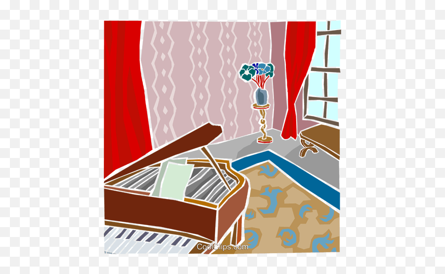 Grand Piano Royalty Free Vector Clip Art Illustration - Messy Emoji,Piano Clipart