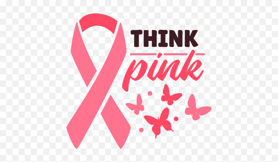 Breast Cancer Think Pink Ribbon - Transparent Png U0026 Svg Borboleta Outubro Rosa Png Emoji,Pink Ribbon Png