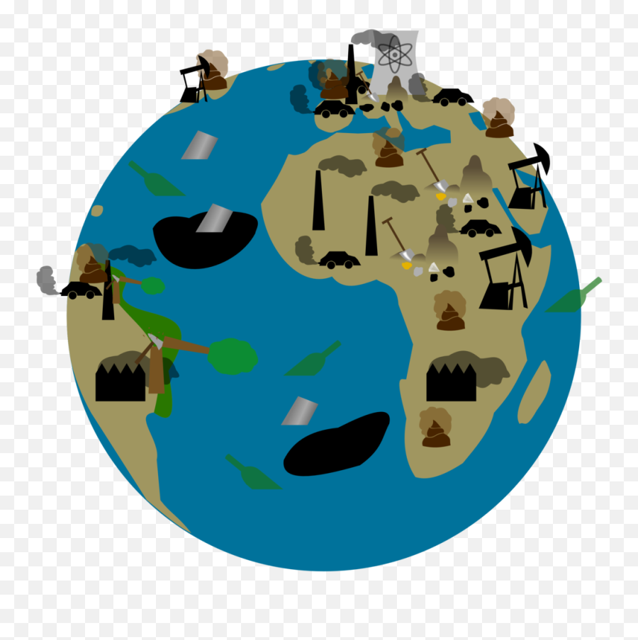 Earth Water Pollution Cartoon Clip Art - Transparent Polluted Earth Png Emoji,Pollution Png