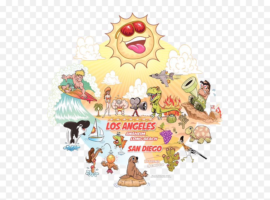 Ultimate Sunny California Beach Paradise Womenu0027s T - Shirt For Emoji,Paradise Clipart