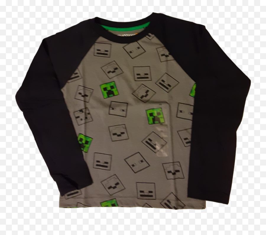 Minecraft Boysu0027 Creeper Face Long Sleeve T - Shirt Little Emoji,Creeper Face Png
