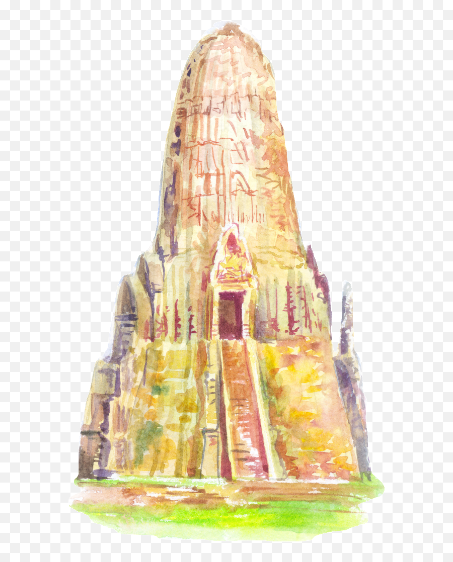 Download Hand Painted Old Castle Png Transparent - Hindu Emoji,Temple Png