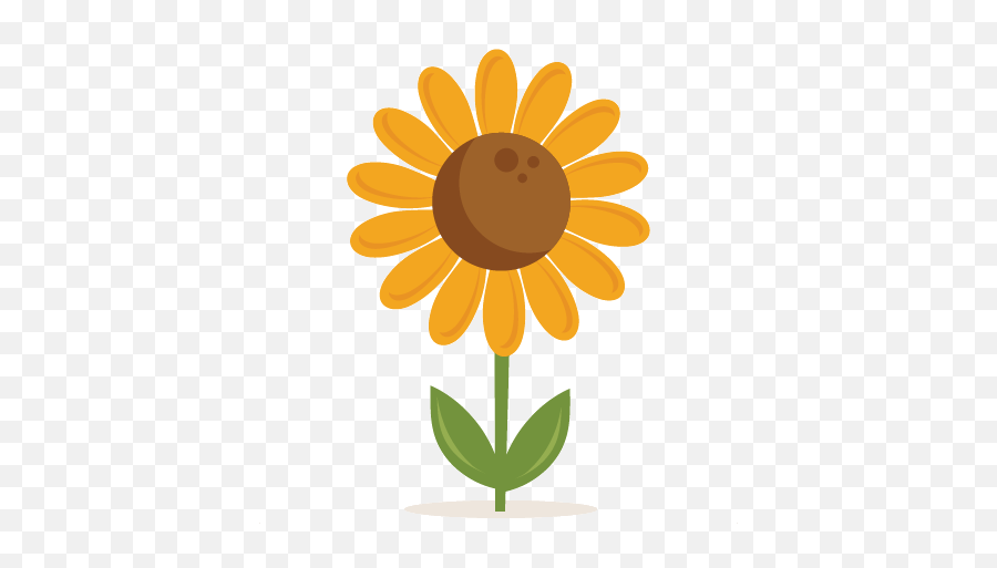 Sunflower Cute Clipart Silhouette Free C 1143472 - Png Cempasuchil Flower Clib Art Emoji,Sunflower Png