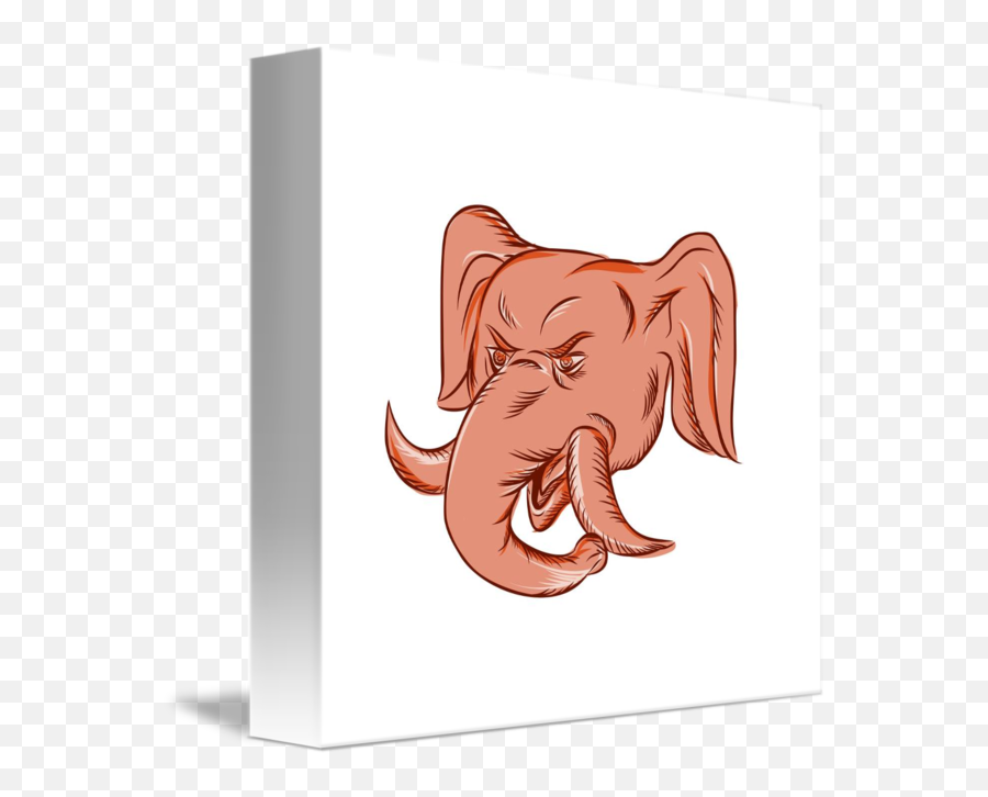 Republican Elephant Mascot Head Etching By Aloysius Patrimonio Emoji,Republican Elephant Logo