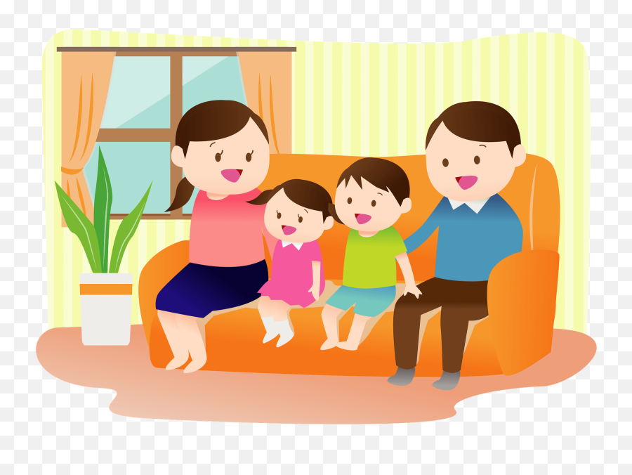 Family Is Sitting On The Sofa Clipart Free Download - Family Sitting On The Sofa Clipart Emoji,Sofa Clipart
