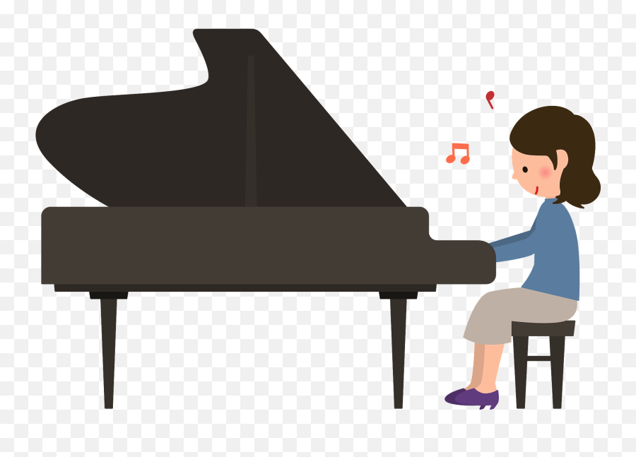 Woman Is Playing Piano Clipart Free Download Transparent - Playing Piano Sound Clipart Emoji,Piano Clipart