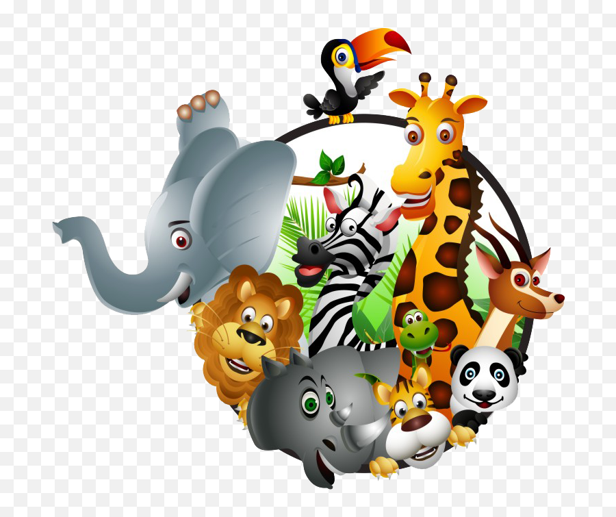 Animal Kingdom Clipart Safari Kid - Cartoon Wild African Animals Emoji,Animal Kingdom Logo