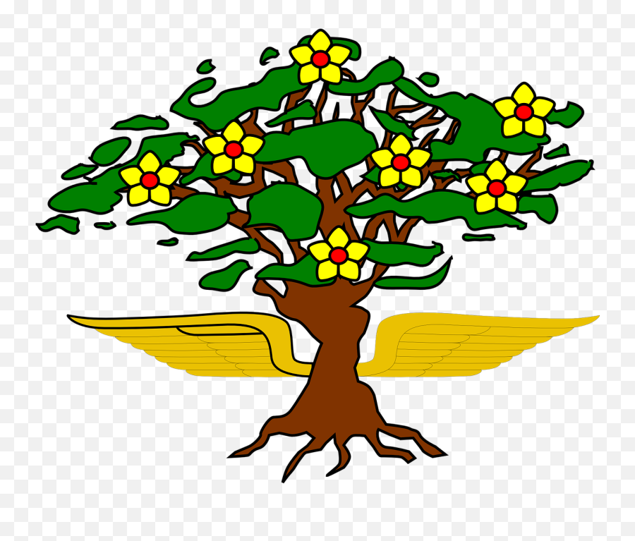 Tree Wings Roots Png Picpng - Tree With Roots Flower Carton Emoji,Roots Png