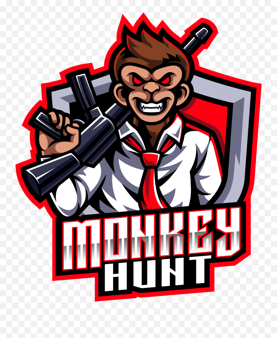 Monkey Hunt Mascot Logo Design By Visink Thehungryjpegcom - Monkey Mascot Logo Emoji,Hunt Logos