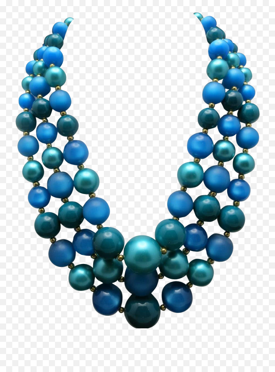 Blue Bead Necklace Png Transparent - Beads Png Emoji,Bead Clipart