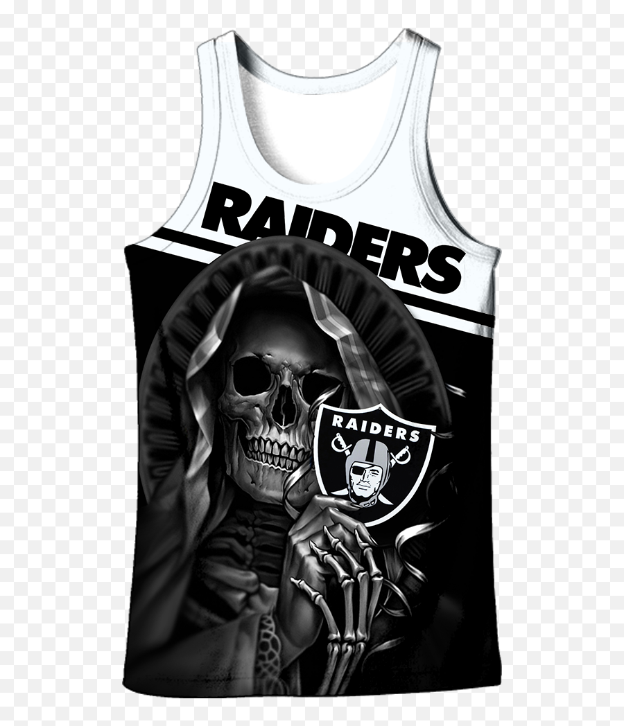 Oakland Raiders Skull New All Over - Harley Davidson T Shirt Motorcycle Emoji,Raiders Skull Logo