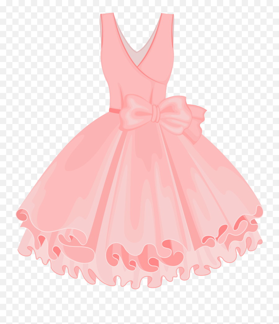 Pink Painted Dress Vector Skirt Tutu Clipart Vector - Clip Pink Dress Clipart Transparent Background Emoji,Dress Clipart